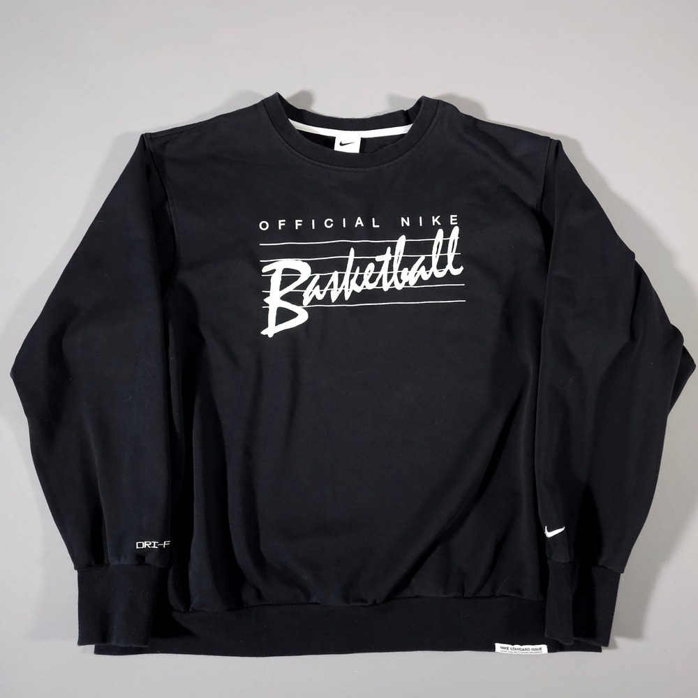 Nike Sweatshirt Mens XL Black Official Basketball Dri-FIT DA6741-010 Crewneck